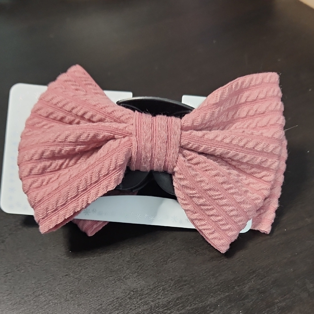 Mauve Fabric Hair Bow